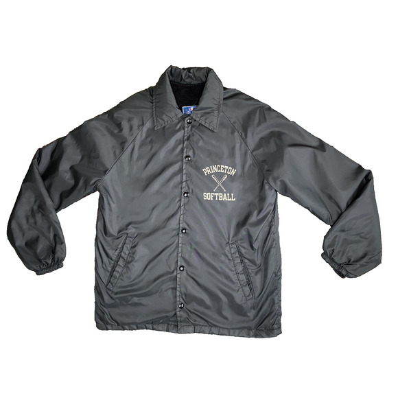 Champion Jacket Mens Small Princeton Softball Vintage 80s Retro Coat Snap Button